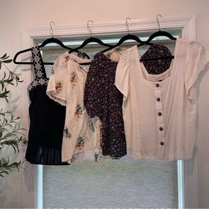 Lot of Madewell Universal Threads Boho Shirts Tops Blouses Floral Flutter Sleeve